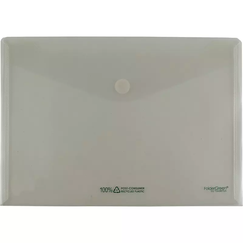 FolderSys Sichttaschen FolderGreen® DIN A4 quer, Recycling-PP, mit Klettverschluss, Packung: 10 Stück