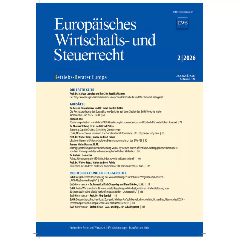EWS - Europäisches Wirtschafts - und Steuerrecht - Abonnement