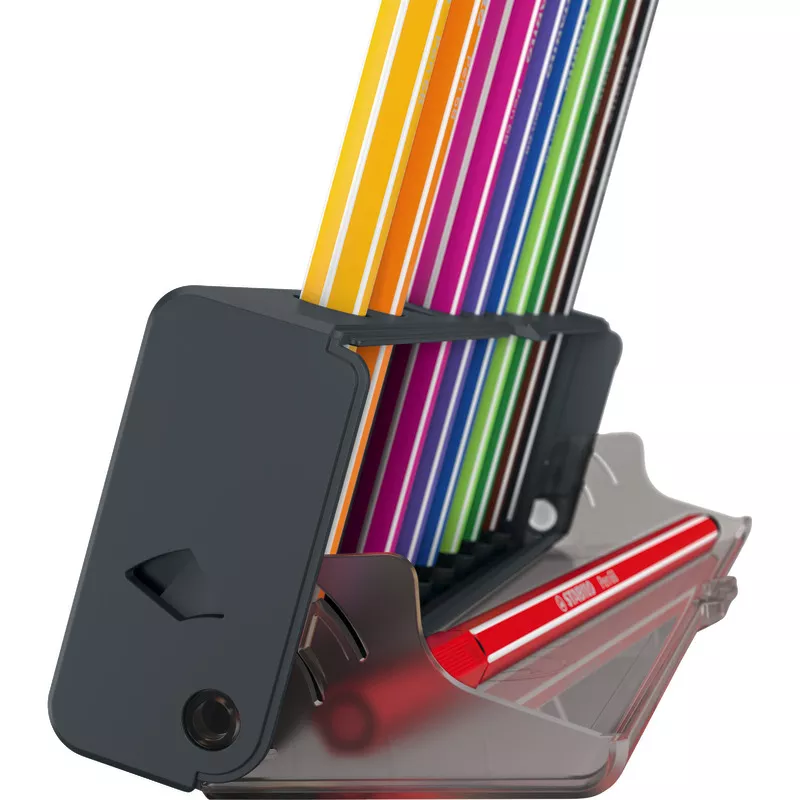 STABILO® Premium-Filzstift Pen 68, Click Set mit 10 farbsierten Stiften