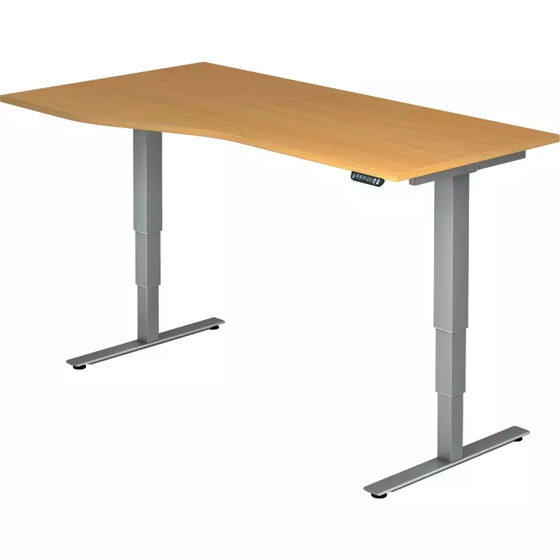 SoldanOffice EDV-Schreibtisch höhenverstellbar, Ergonomic Aktiv T, B x H x T: 1.800 x 635 - 1.285 x 1.000/800 mm