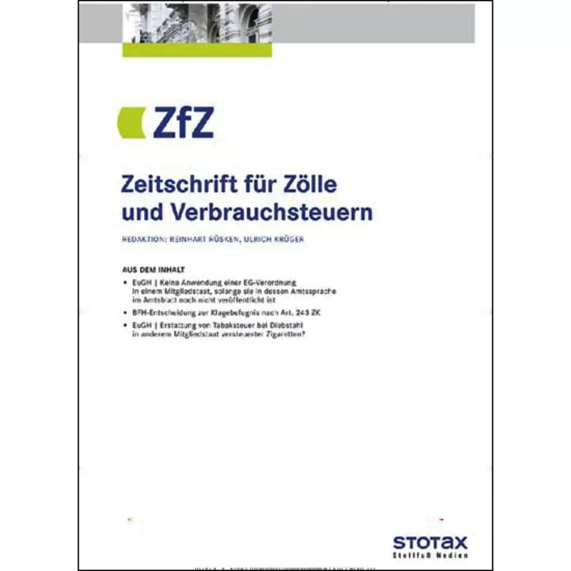ZfZ - Zeitschrift für Zölle und Verbrauchsteuern- Abonnement