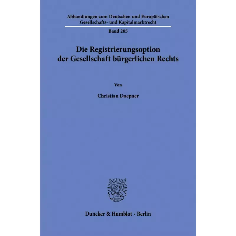 Die Registrierungsoption der Gesellschaft bürgerlichen Rechts