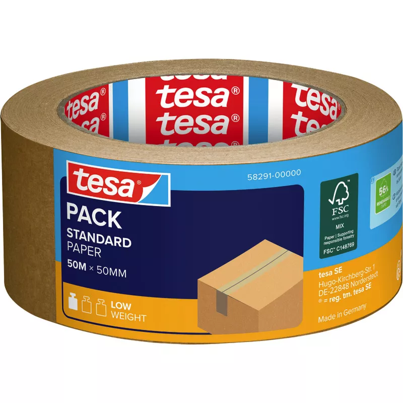 tesapack® Packband Papier Standard, 50 mm x 50 m