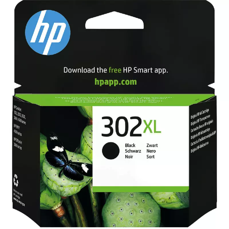 hp Tintenpatrone F6U68AE, Nr.302XL, schwarz