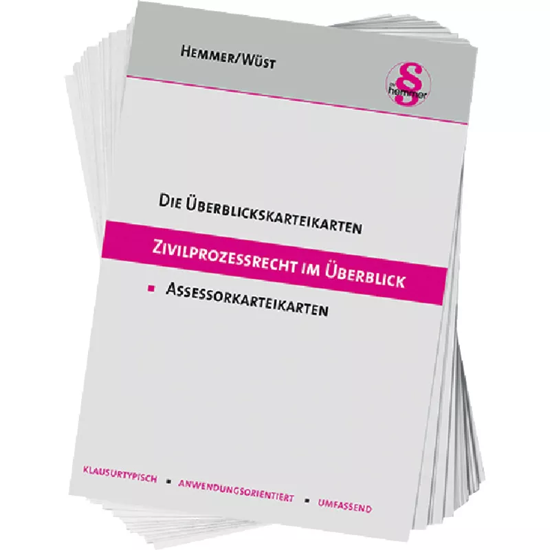 Assessor Die Überblickskarteikarten Zivilprozessrecht im Überblick