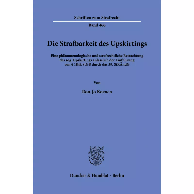 Die Strafbarkeit des Upskirtings