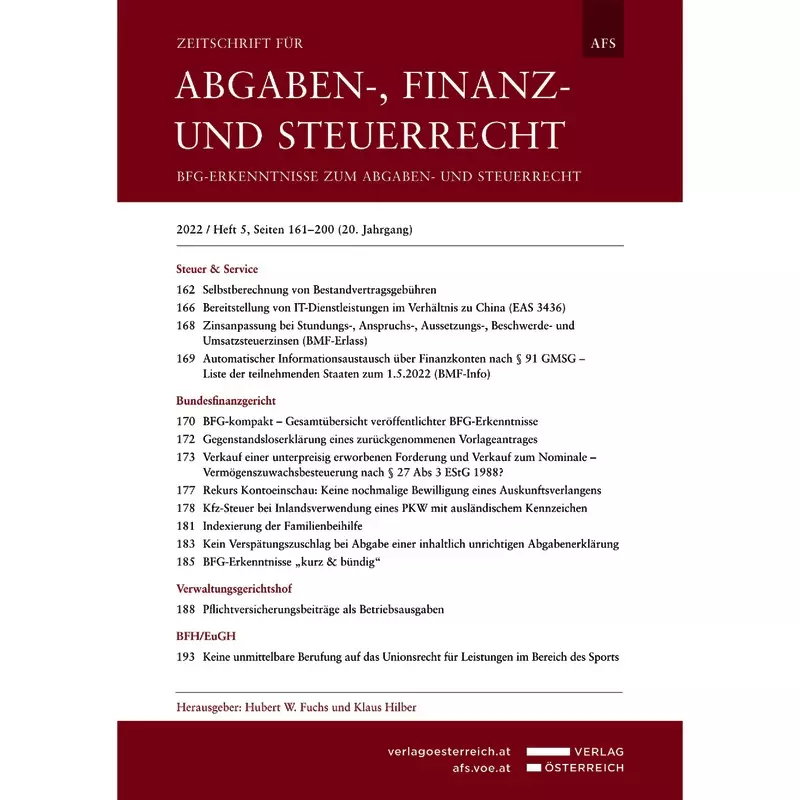 AFS - Zeitschrift für Abgaben-, Finanz-, und Steuerrecht (Österreich) - Abonnement