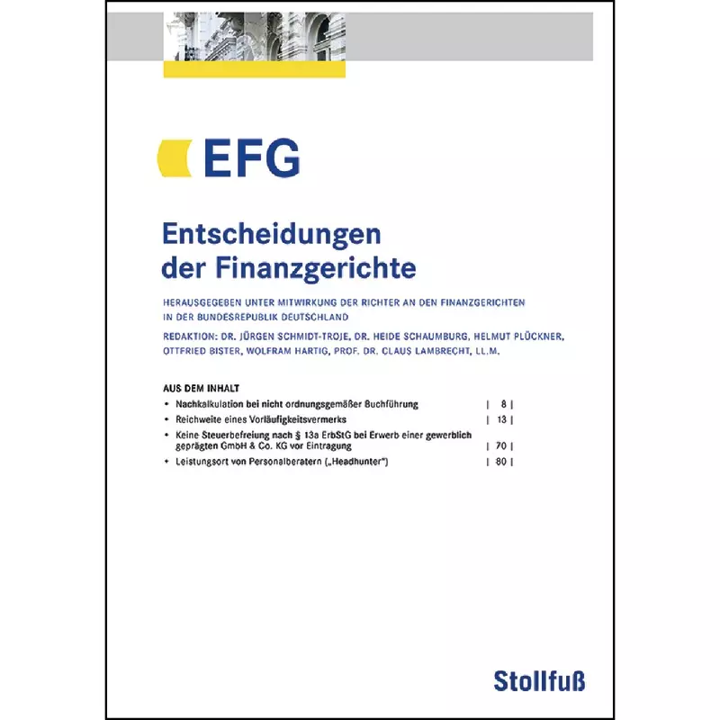 EFG - Entscheidungen der Finanzgerichte  - Abonnement