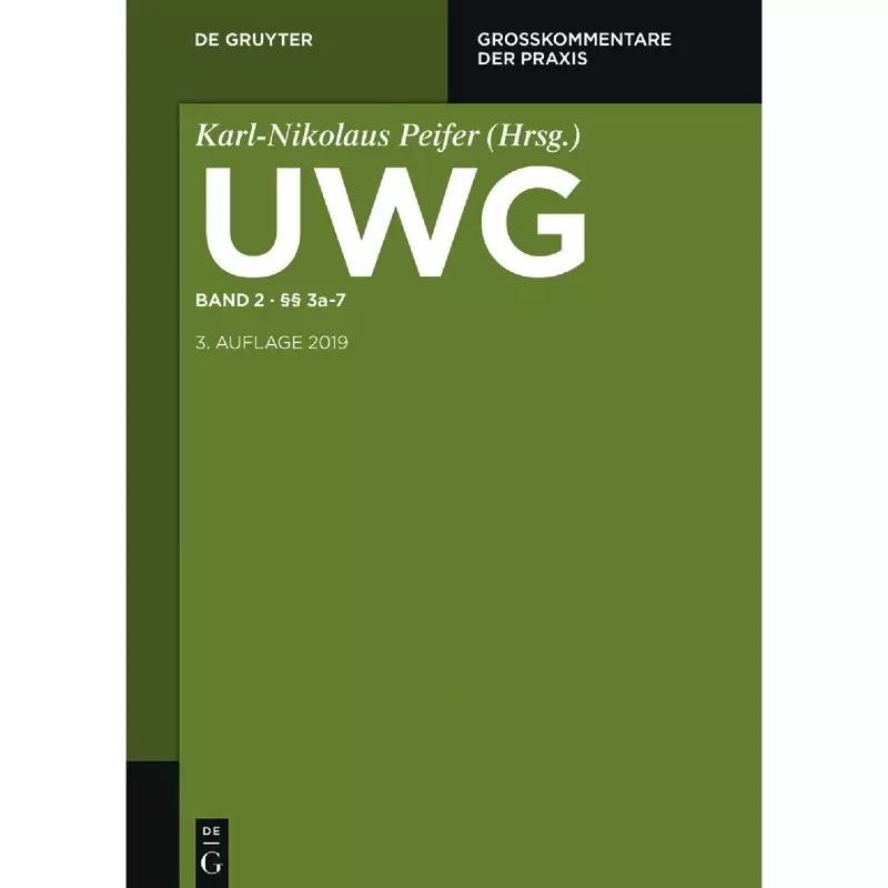 UWG Band 2: §§ 3a-7