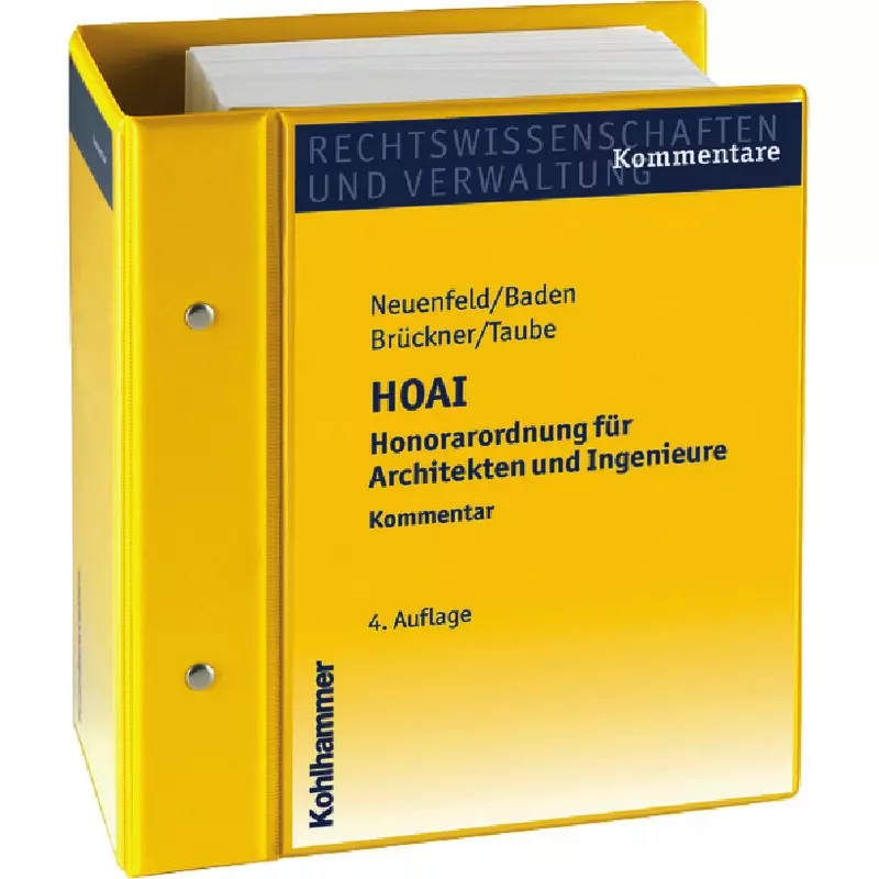 HOAI - Honorarordnung für Architekten und Ingenieure - mit Fortsetzungsbezug