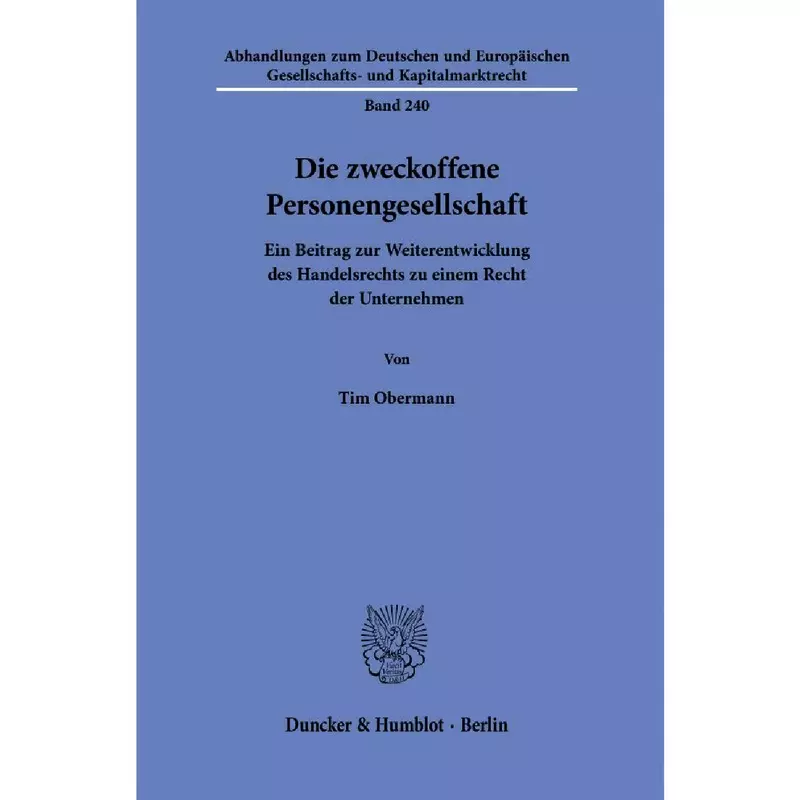 Die zweckoffene Personengesellschaft