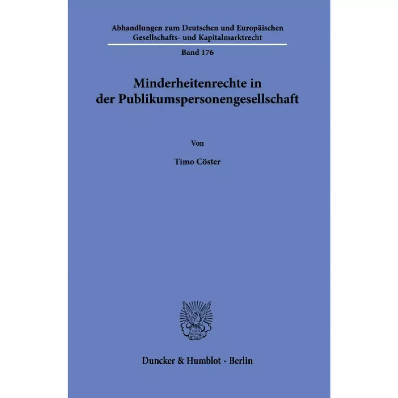 Minderheitenrechte in der Publikumspersonengesellschaft