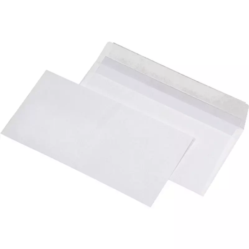 Briefumschlag DIN lang, 110 x 220 mm, haftklebend, weiß, 100 g/m², Innendruck grau gepunktet, FSC-zertifiziert, Pack: 500 Stück