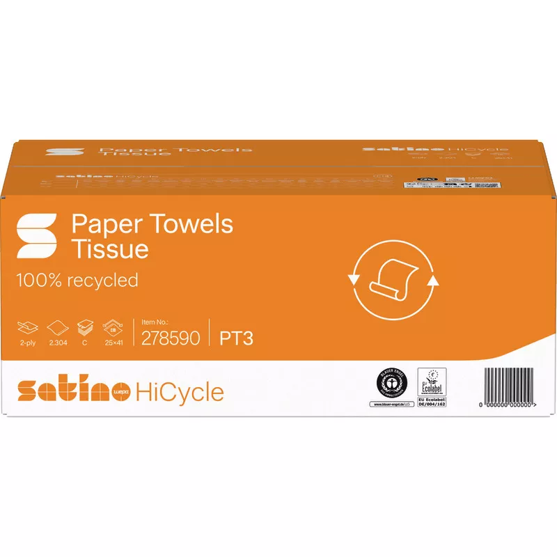 Satino Falthandtücher HiCycle , C-Falzung, Tissue, 2-lagig, hochweiß