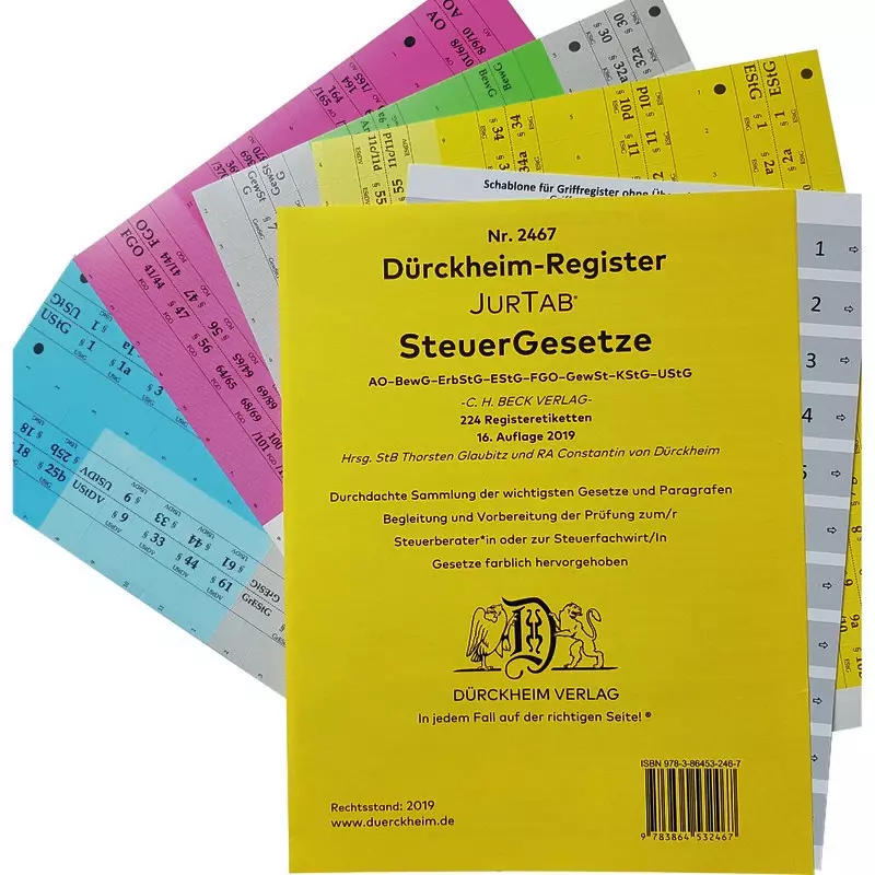 DürckheimRegister® Steuergesetze EStG-EStDV-Erb-StG-GewStG-AStG-LStG-KStG-UmwStG-UStF-UStDV-AO-FGO