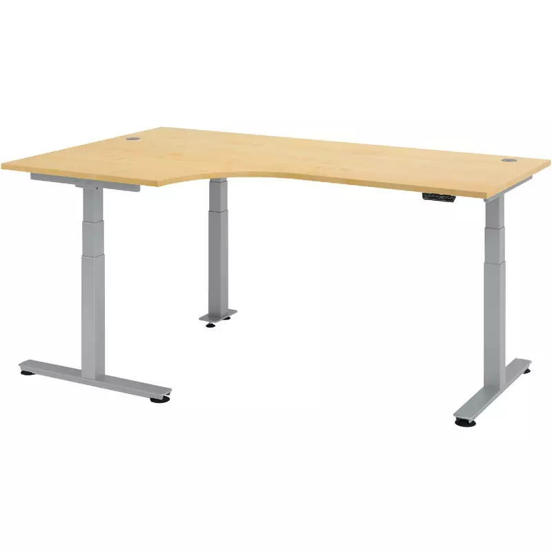 SoldanOffice Schreibtisch, höhenverstellbar,  Ergonomic Aktiv T XDSM, Cockpitform, B x H x T: 2.000 x 620 - 1.285 x 1.200 mm