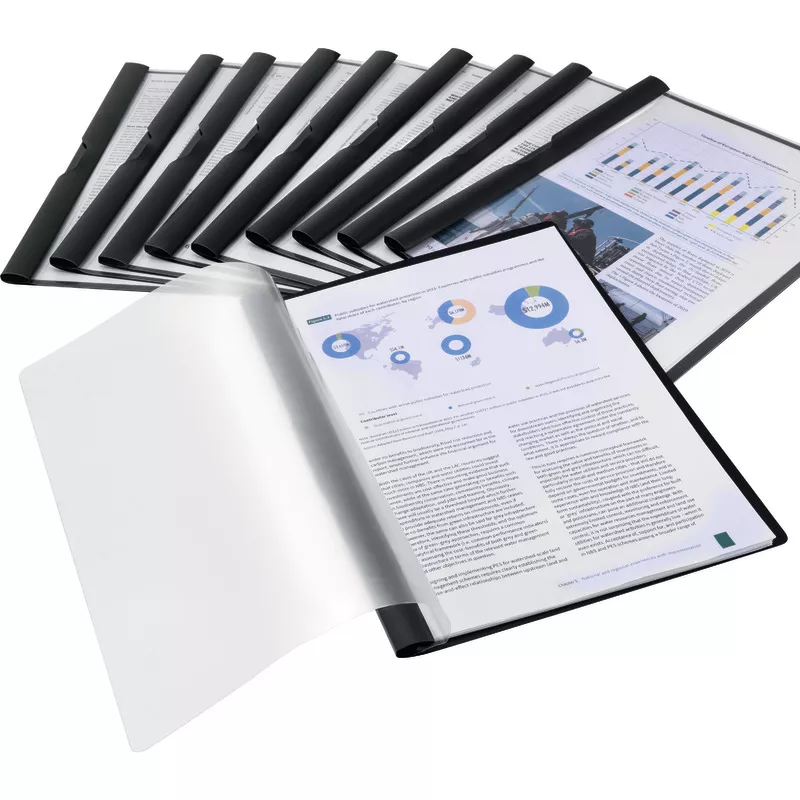 RAPESCO ECO Klemmmappe 1828, DIN A4, schwarz, 10 Stück