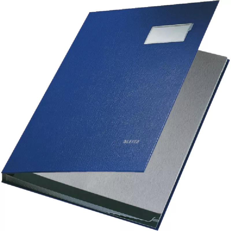 LEITZ Unterschriftenmappe 5701 A4, 10 Fächer, Hartpappe mit Kunststoffbezug