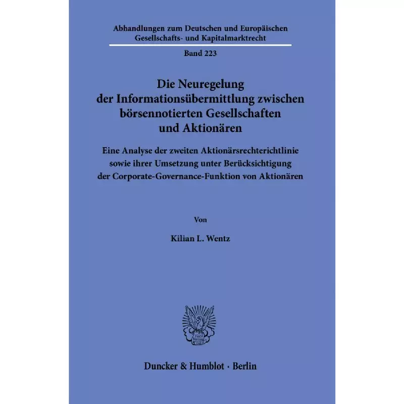 Die Neuregelung der Informationsübermittlung zwischen börsennotierten Gesellschaften und Aktionären