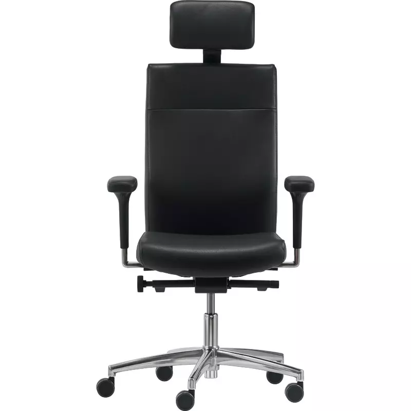 Dauphin Leder-Bürostuhl Sim-o, inkl. Armlehnen und Kopfstütze