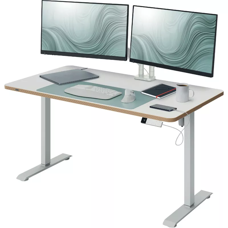 LEITZ Ergo kompakter elektrisch höhenverstellbarer Sitz-/Steh-Schreibtisch mit Aufsteh-Erinnerung, 1.200 x 700 mm