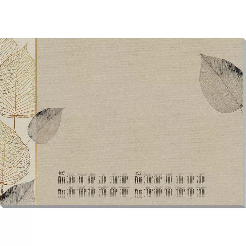 Sigel Schreibunterlage H7315 Papier, Natural Leaves, 30 Blatt, mit 2-Jahres-Kalender 2027/ 2028, 595 x 410 mm