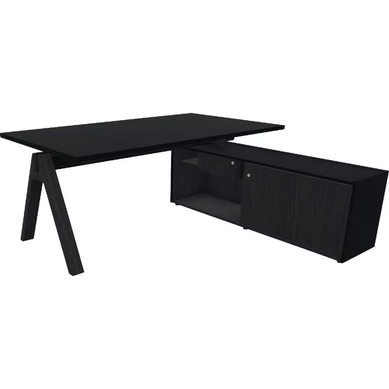 mdd Schreibtisch Viga inkl. Managerschrank rechts, Gestell schwarz,  B x H x T: 1.600 x 740 x 1.300 mm