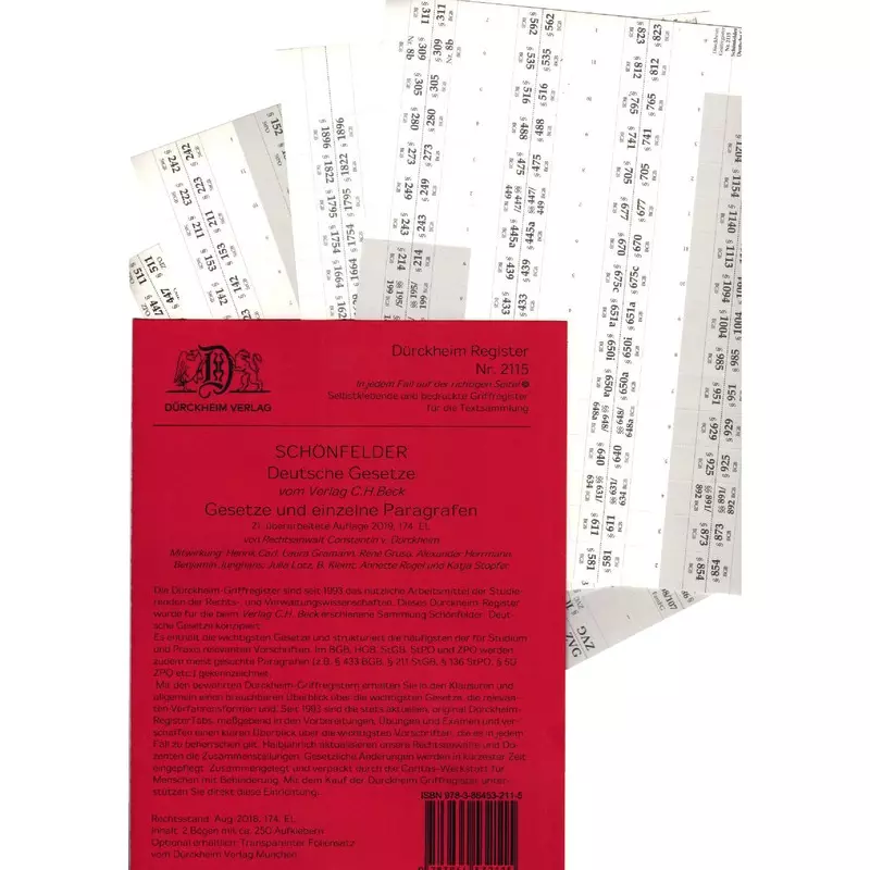 DürckheimRegister® HABERSACK (2023) Gesetze und §§