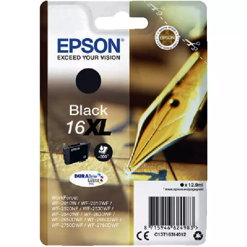 EPSON Tintenpatrone C13T16314012, T1631, schwarz