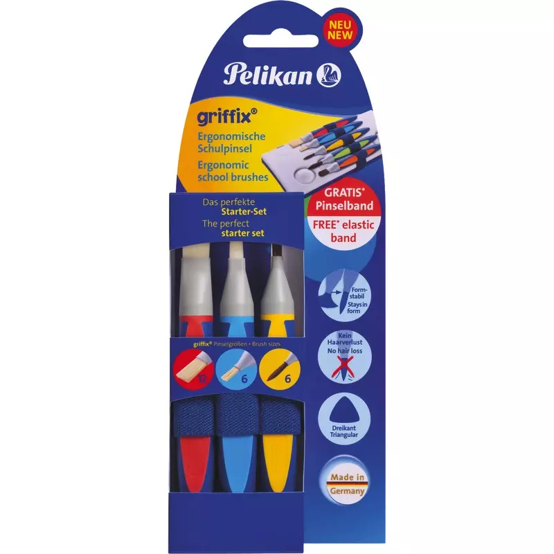 Pelikan Pinsel Griffix GPI3T, 3 Stück sortiert