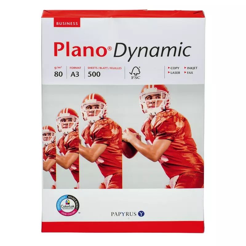 PAPYRUS Kopierpapier Plano® Dynamic, DIN A3, 80 g/m², Pack: 500 Blatt