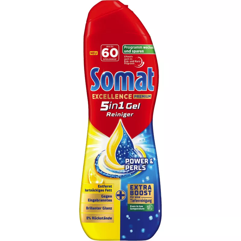 Somat Excellence Premium 5in1 Gel Reiniger Power & Perls, 960 ml