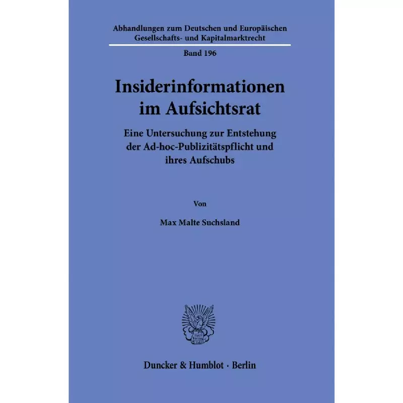 Insiderinformationen im Aufsichtsrat