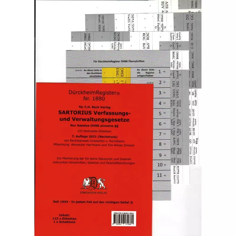 DürckheimRegister® SARTORIUS 1 OHNE §§ (2022)