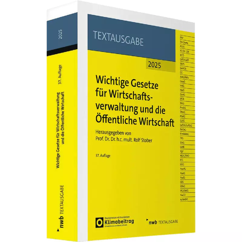 Wichtige Gesetze für Wirtschaftsverwaltung und die Öffentliche Wirtschaft