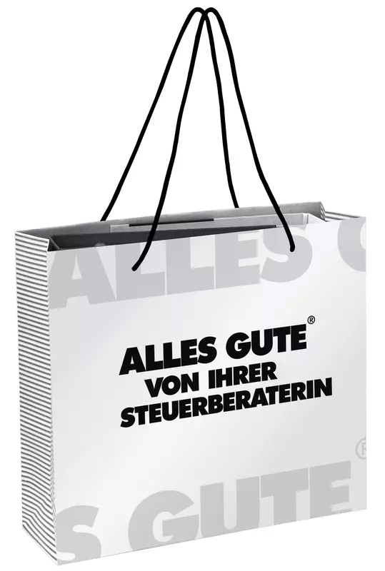 ALLES GUTE® von Ihrer Steuerberaterin Papiertragetaschen, Querformat, weiß