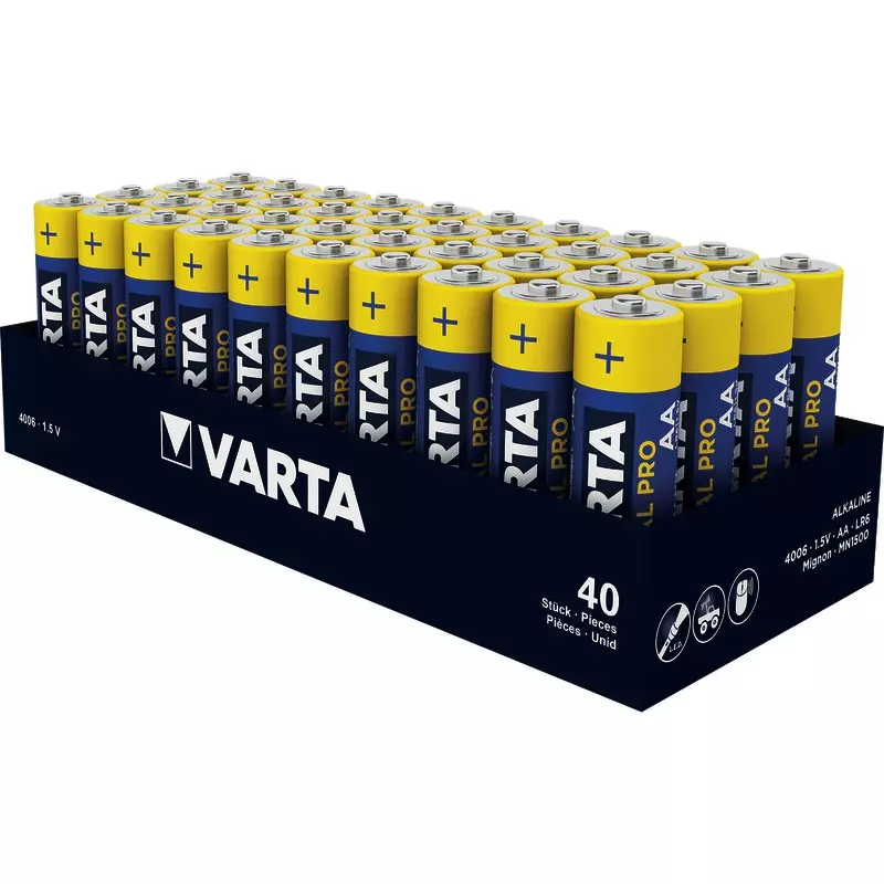 VARTA Batterien Alkaline INDUSTRIAL PRO, Mignon LR06 (AA), Packung: 40 Stück
