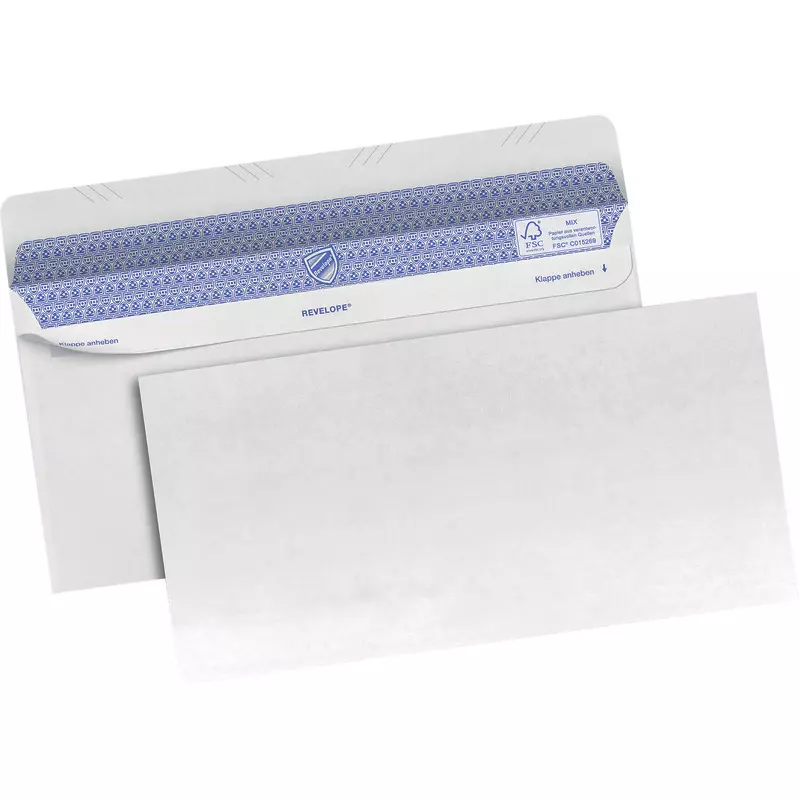 Revelope PROFESSIONAL, Briefumschlag DIN lang+, Revelope-Haftverschluss, Packung 100 Stück