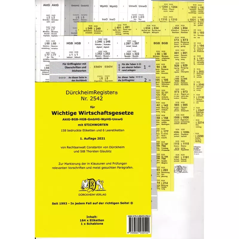 DürckheimRegister WICHTIGE WIRTSCHAFTSGESETZE