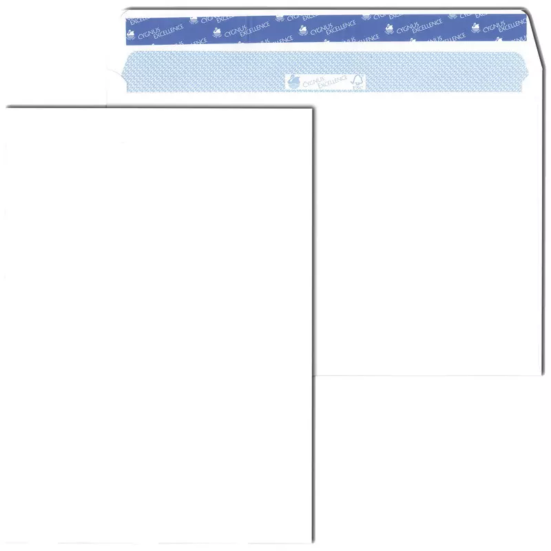 CYGNUS EXCELLENCE Briefumschlag DIN C4, haftklebend, hochweiß, ohne Fenster, Pack: 250 Stück