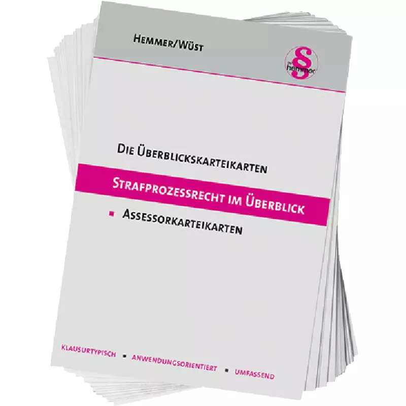 Überblickskarteikarten Strafprozessrecht im Überblick