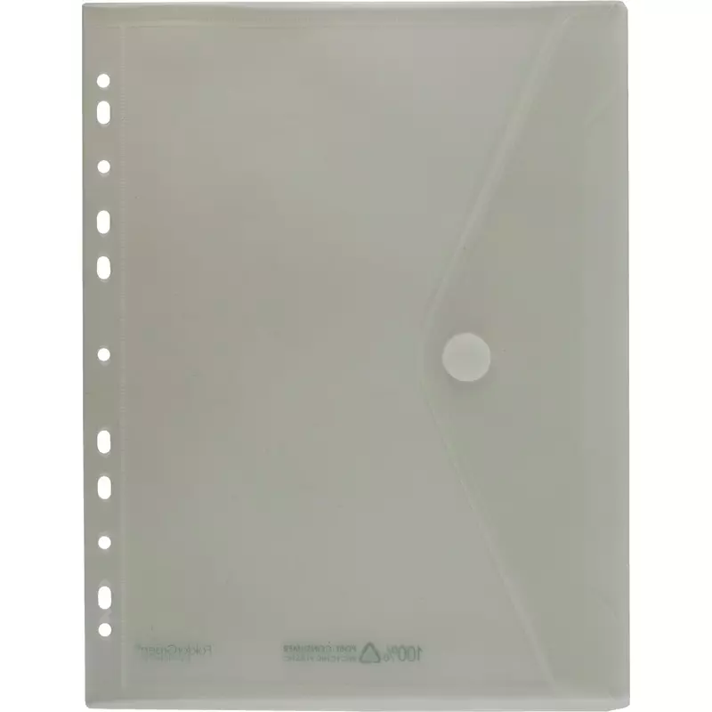 FolderSys Sichttaschen FolderGreen® DIN A4, Recycling-PP, mit  Abheftrand und Klettverschluss, Packung: 10 Stück