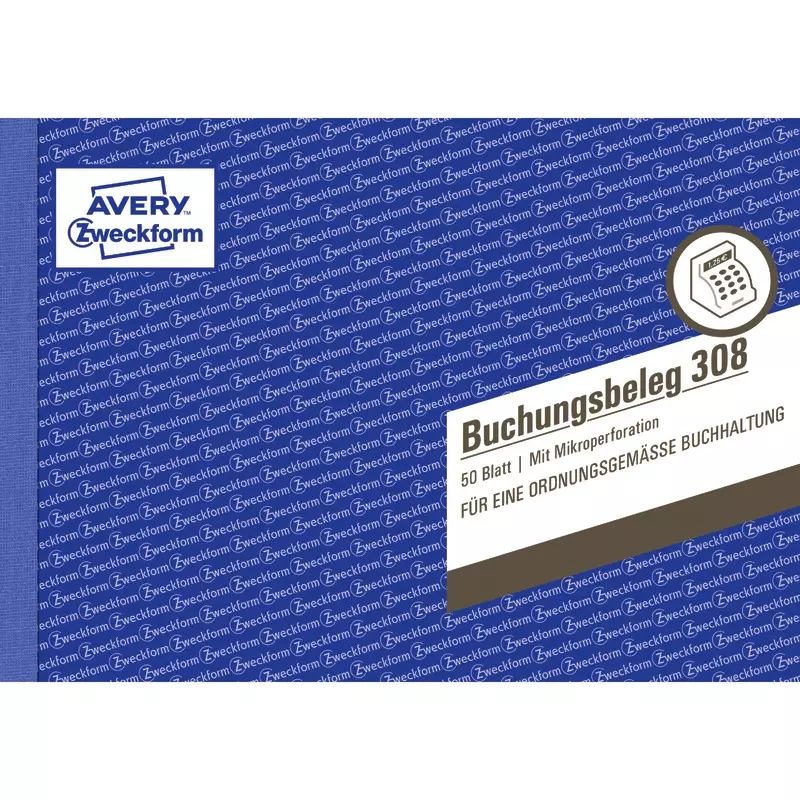 AVERY® Zweckform Buchungsbeleg 308, A5 quer, 50 Originale, 50 Blatt