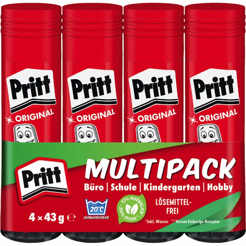 Pritt Klebestift WA13 im Multipack, 4 x 43 g