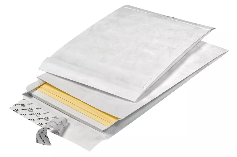 Tyvek Versandtasche DIN C4, haftklebend, mit 38 mm Falte, ohne Fenster, Pack: 20 Stück