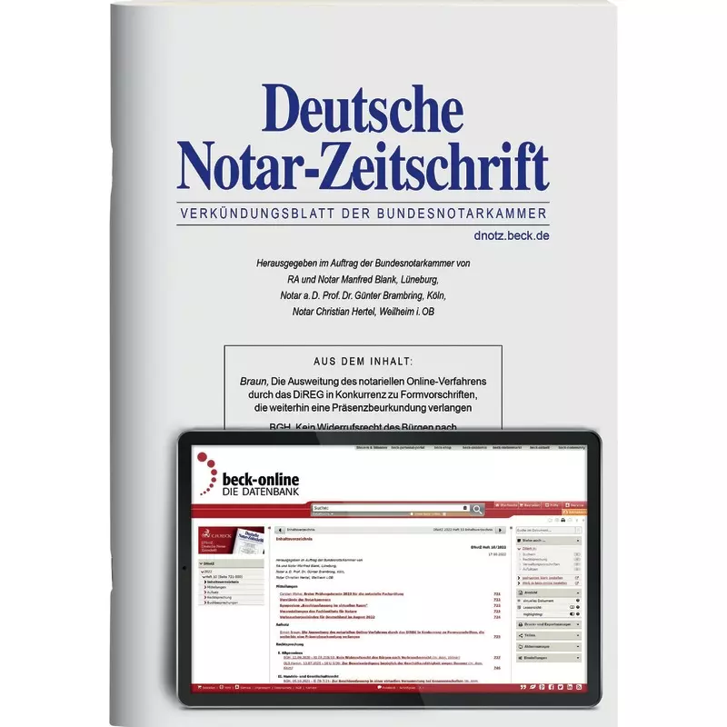 DNotZ - Deutsche Notar-Zeitschrift -  Probeabonnement