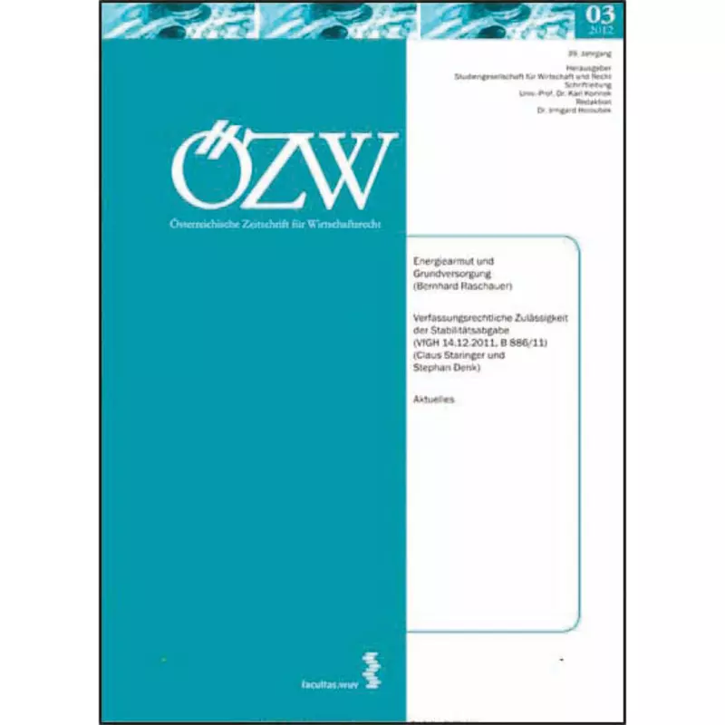 ÖZW- Österreichische Zeitschrift für Wirtschaftsrecht - Abonnement