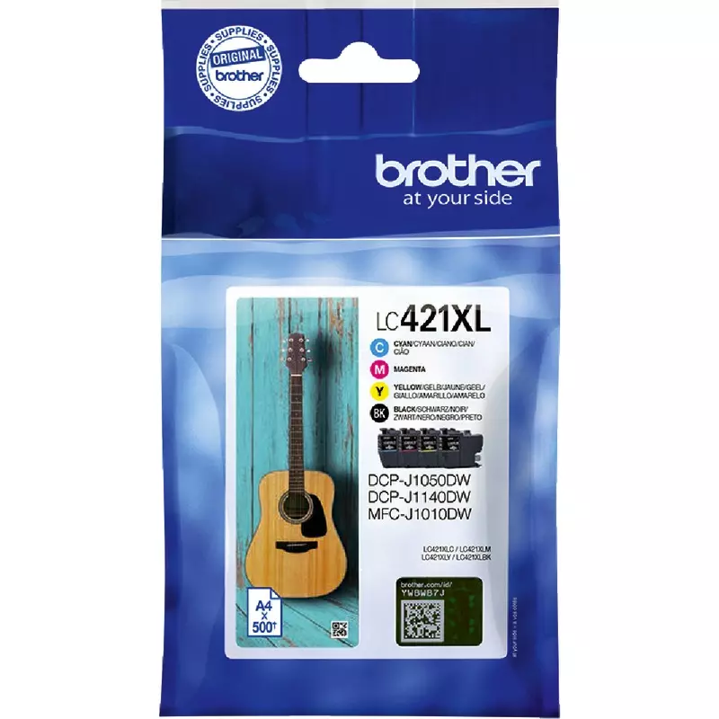 Brother Tintenpatrone LC421XLVAL, Multipack schwarz/cyan/magenta/gelb, für ca. 500 Seiten