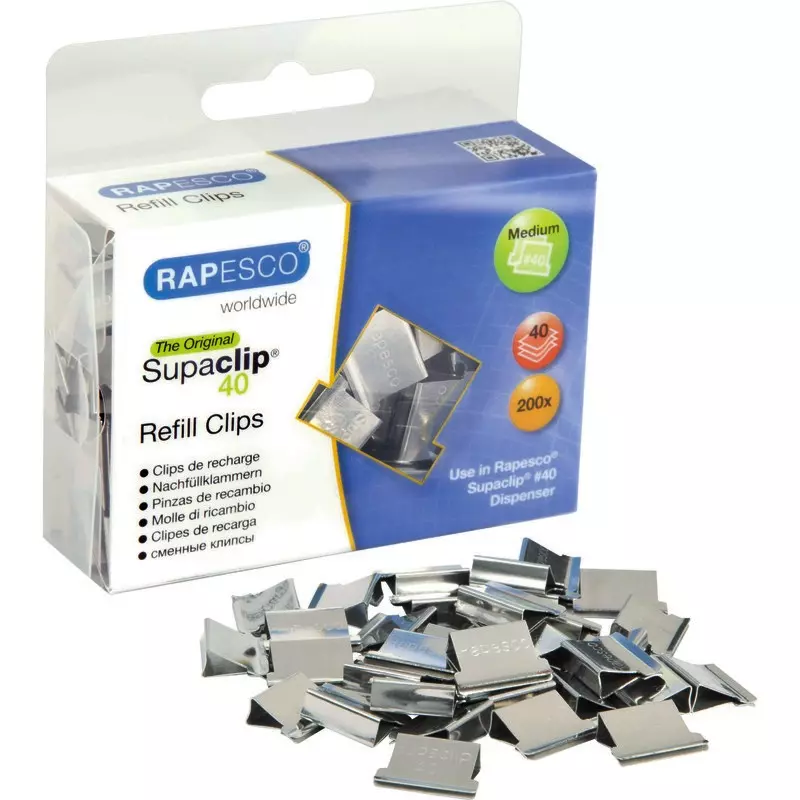 RAPESCO® Supaclip®40 Nachfüllklammern Edelstahl, Packung: 50 Stück