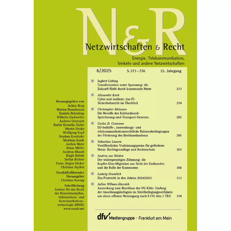 N&R Netzwirtschaften und Recht - Abonnement